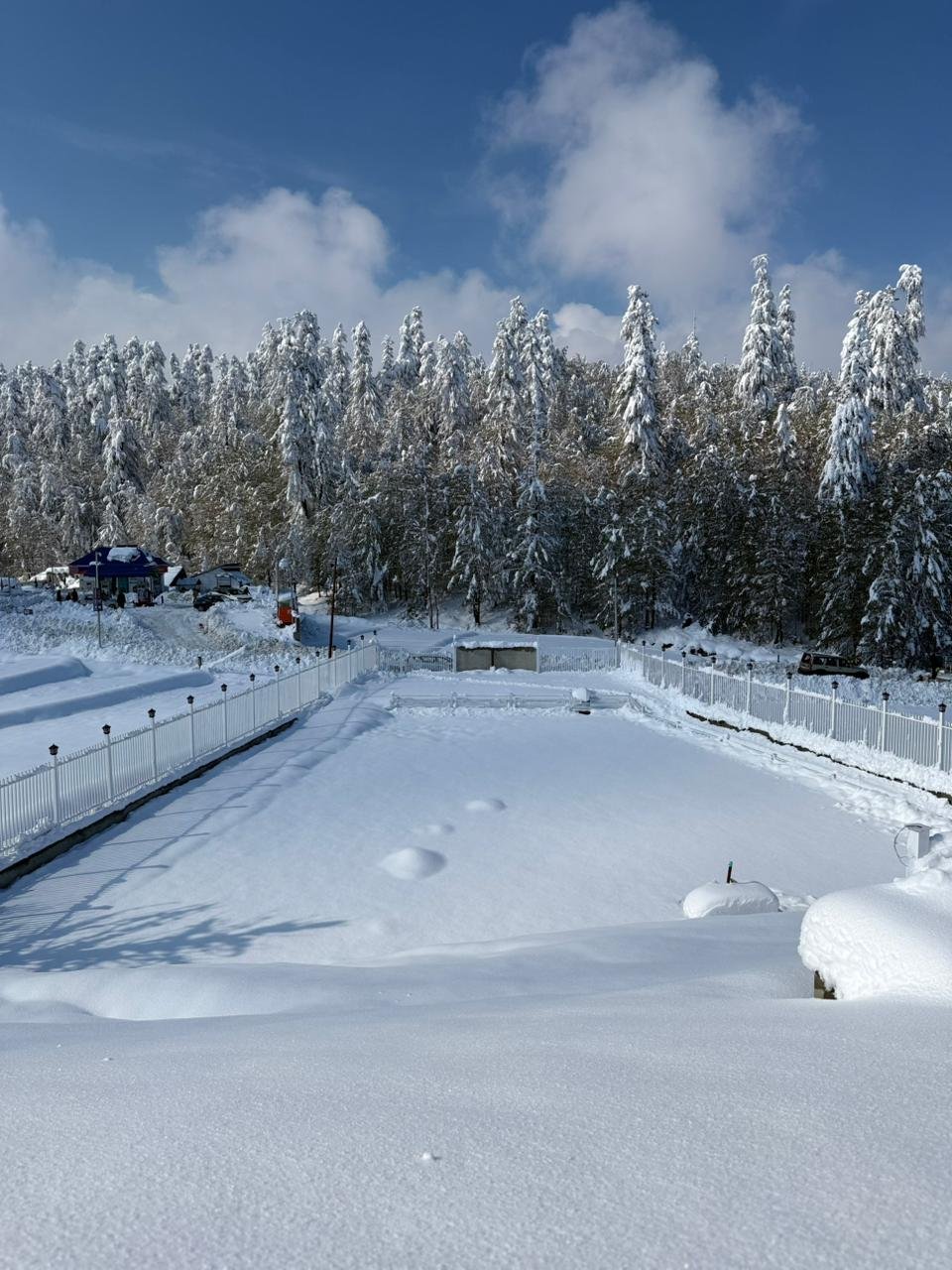 Property entrance and architectural design of Pear Meadows