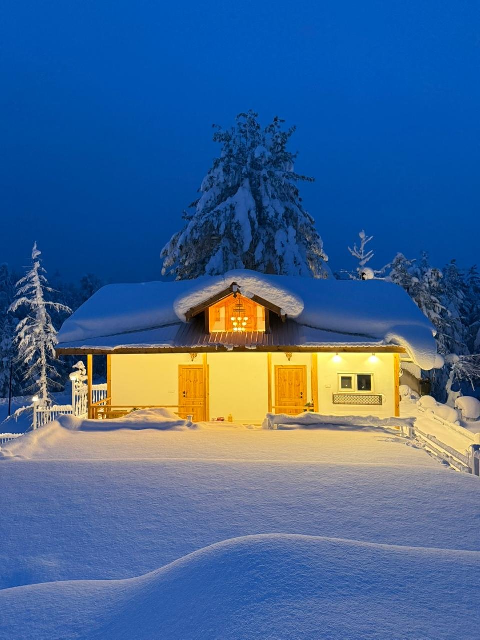 Sunrise duplex room interior at Pear Meadows Kashmir homestay